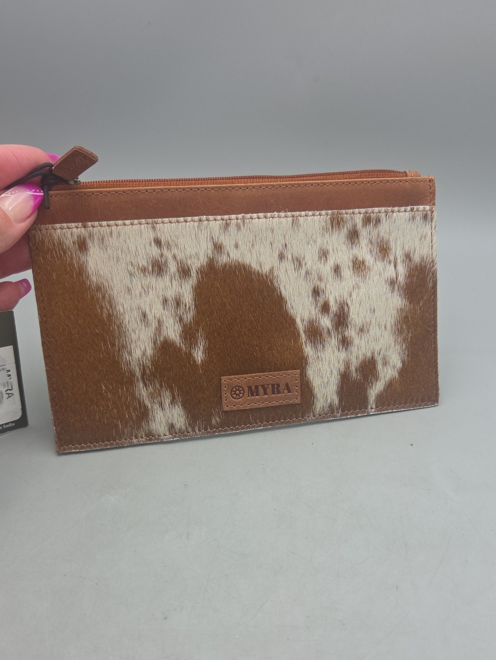 NWT Myra Bag Hayride Hairon Leather Pouch Cowhide